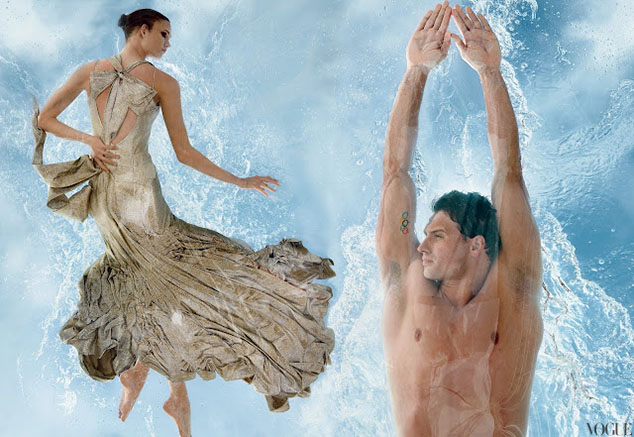 Ryan Lochte and Karlie Kloss by Annie Leibovitz for June 2012 US Vogue Ryan Lochte and Karlie Kloss by Annie Leibovitz for June 2012 US Vogue